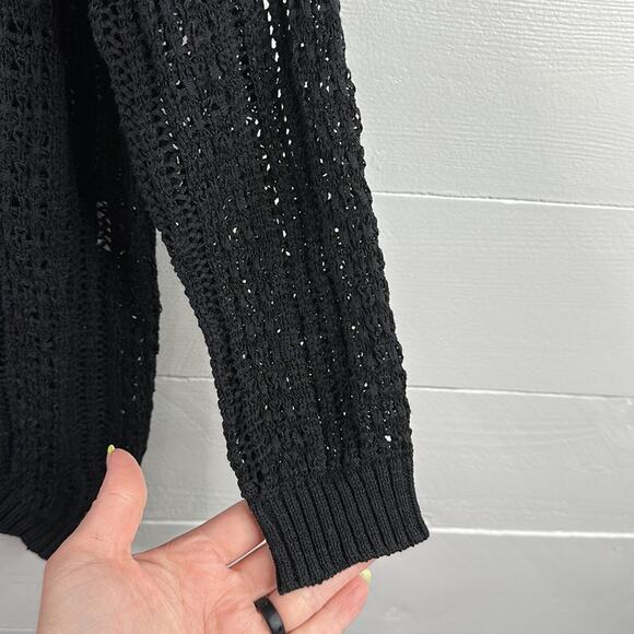 VERO MODA Black Molly Starbuck‎ 3/4 Sleeve Knit Sweater Size Medium - Picture 10 of 13